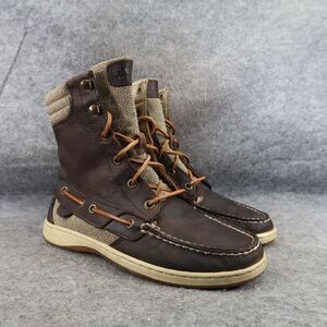 Sperry Shoes Womens 7.5 Boots Hikerfish Lace Up Moc Toe Leather Top Sider Brown
